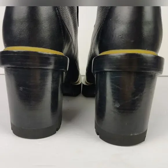 Tory Burch Miller 95mm Lug Sole Lace Up Bootie Black Hiking Boot Size 9.5 - Picture 11 of 14